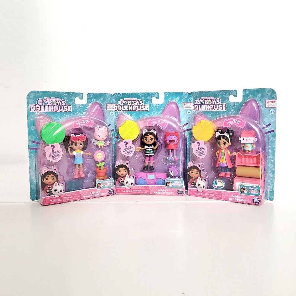 Dreamworks Gabby's Dollhouse - Flower-rific Garden, Kitty Karaoke, Art Studio
